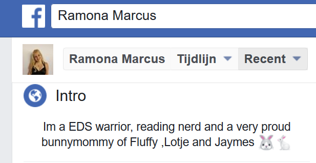 Facebook intro van Ramona